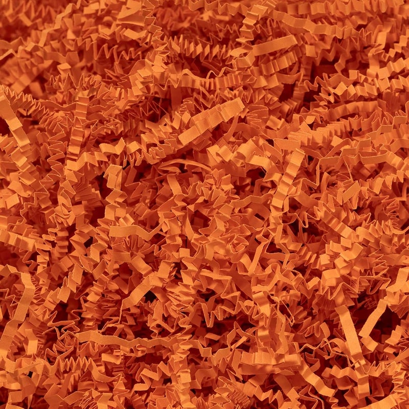 Mefleet 1 LB Crinkle Cut Paper Shred Filler Orange Crinkle Shredded Paper for Gift Box - Gift Basket Bag Filler - Grass Cushion Stuffing for Halloween Fall Christmas Holiday Packaging Wrapping - Image 1